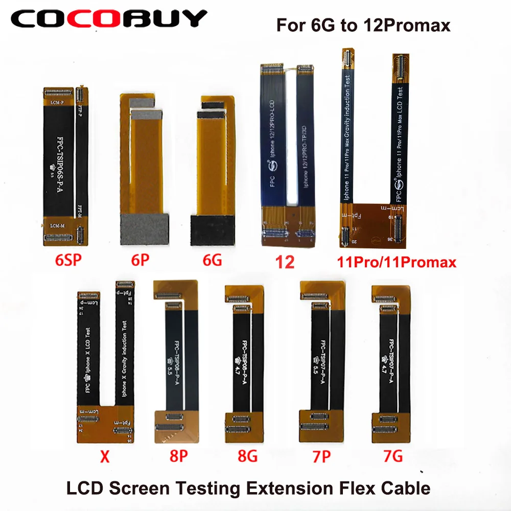 Экран дигитайзер тестирование удлинитель гибкий кабель лента для iPhone 6 6s 7 8 Plus X XS