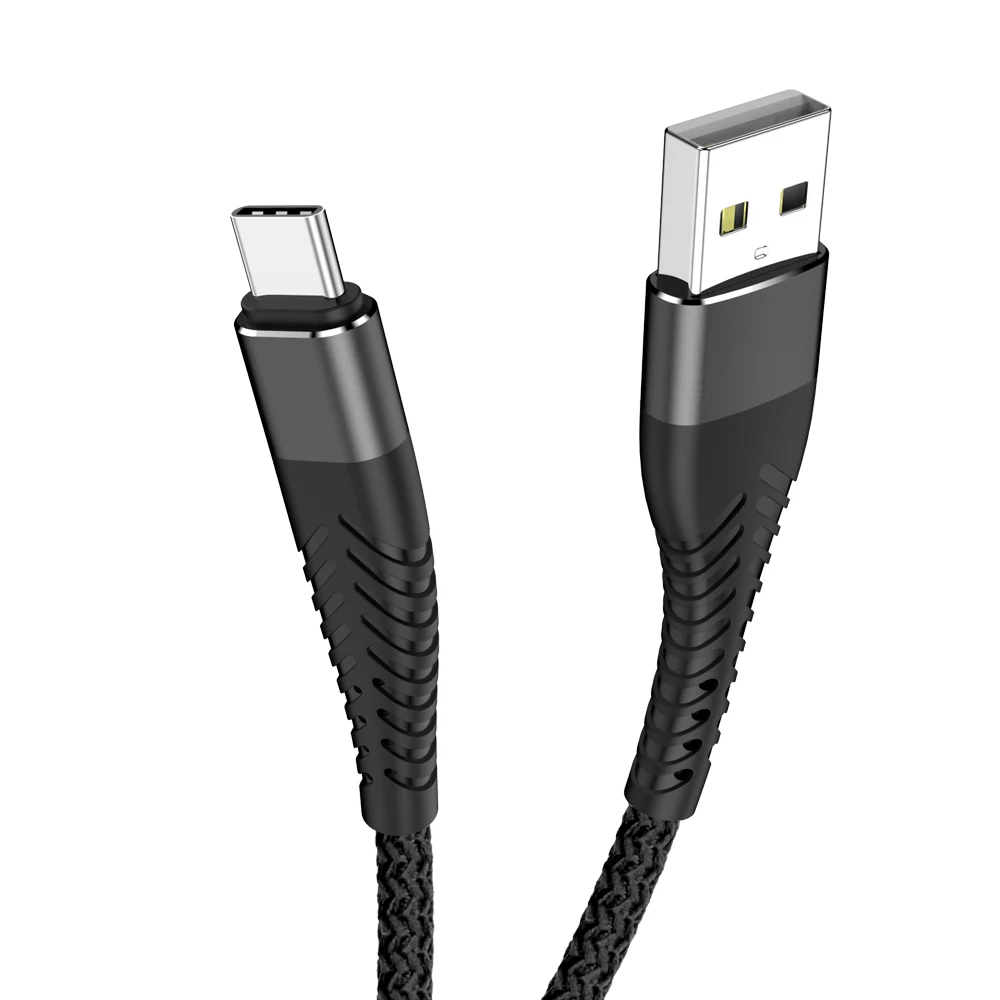 Type C Quick Charge зарядное устройство кабель для samsung huawei Oppo BLU sony Oneplus USB C свинцовый аксессуар для мобильного телефона шнур провод - Цвет: Черный