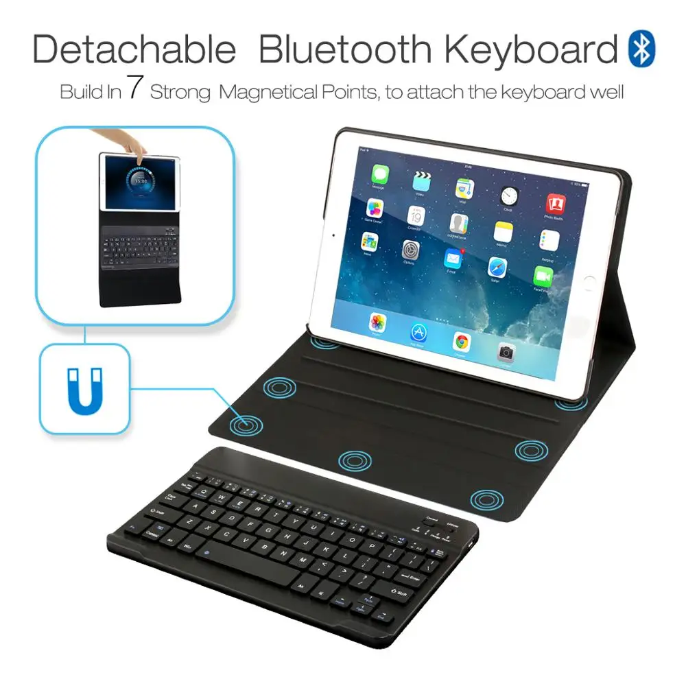 AZERTY QWERTY чехол с клавиатурой для iPad 9,7 для iPad Air 2 Smart Cover для iPad 9,7 с русской испанской английской клавиатурой