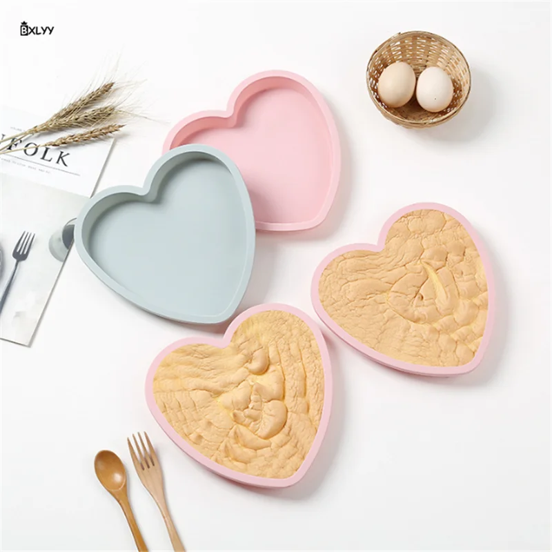 

Rainbow Cake 8-inch Heart-shaped Silicone Mold Non-stick Silicone Baking Tray Baking Accessories Cake Decor Tools for Kitchen.8z