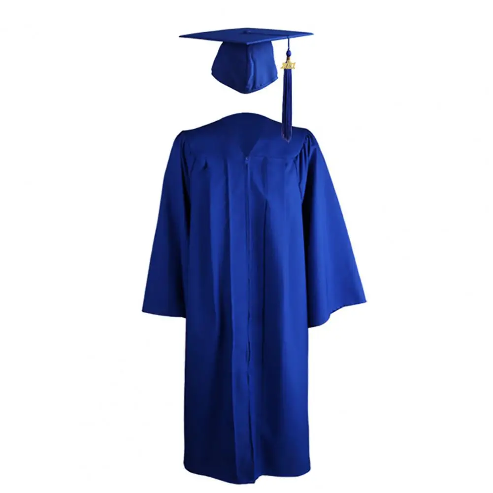 Graduation Hat Adult Graduation Gown Long Sleeve University Academic DresS Zip Closure Plus size Graduation Gown Robe Mortarboard-Cap
