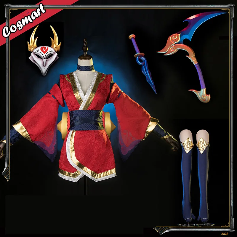 [На заказ] Горячая Игра LOL Красная Луна Akali Униформа платье косплей костюм для