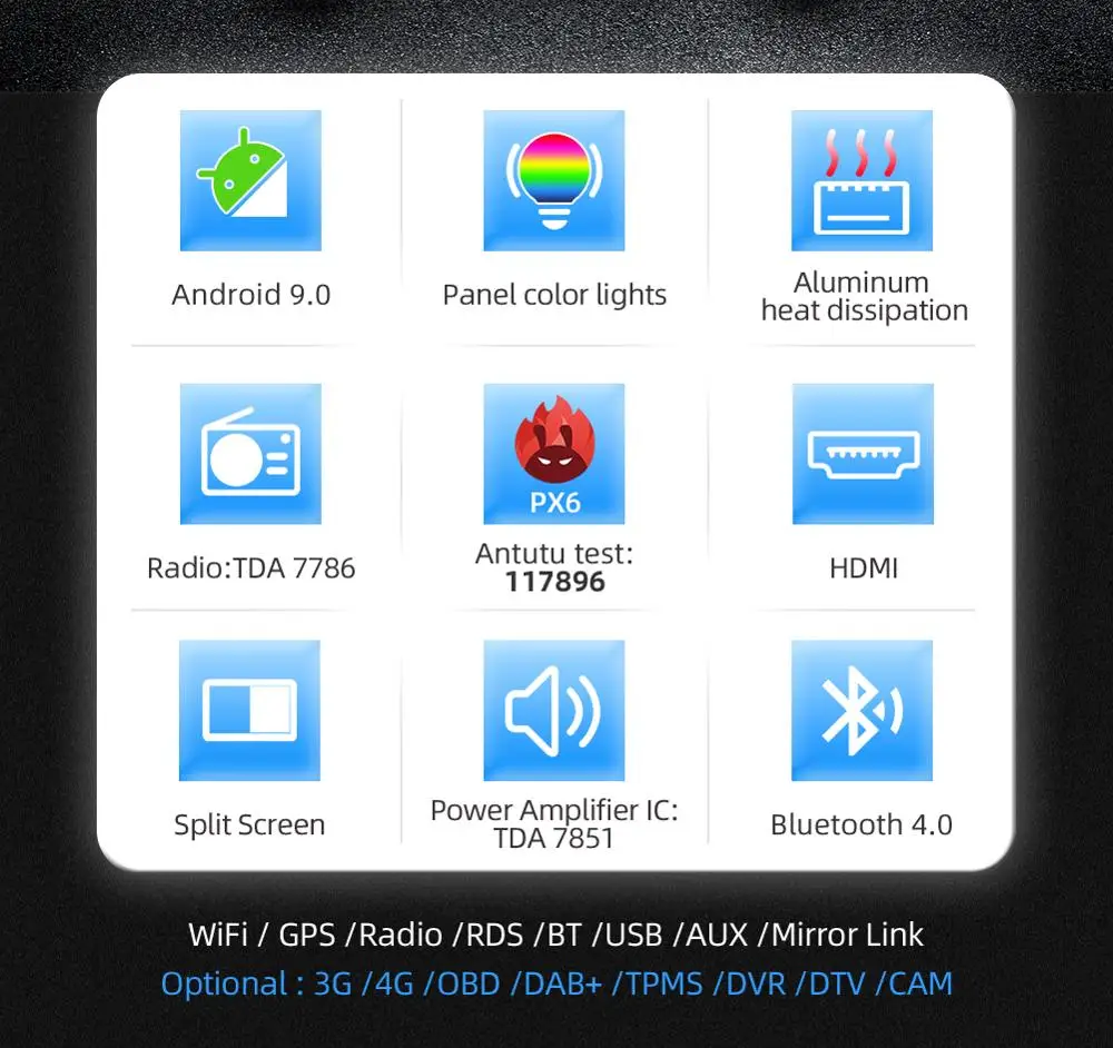 Android 9,0 два Din 7 дюймов Автомобильный dvd-плеер для FORD/Focus/S-MAX/Mondeo/C-MAX/Galaxy ram 4G wifi gps навигация радио