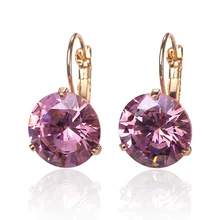 Простой 12 мм кубический цирконий бусина Золотая Сережка-гвоздик Серебряный Круглый Многоцветный Кристалл Стразы CZ серьги для женщин ювелирные изделия подарок