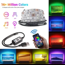

LED Strip Light USB Bluetoothh SMD 5050 5V RGB Lights Flexible LED Lamp Tape Ribbon RGB TV Desktop Screen BackLight Diode Tape