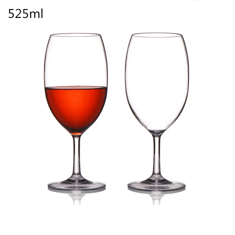 525ml2pcs 2 шт Пластиковые Коктейльные стеклянные бокалы для шампанского, чашки для дома, свадьбы, бара, сока, вина, небьющиеся бокалы, рождественские подарки - Цвет: 525ml2pcs