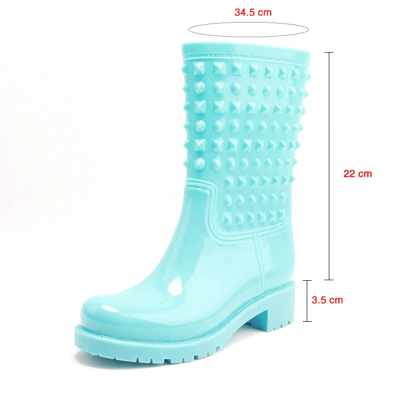 DRIPDROP Женские резиновые сапоги Модные женские красочные с шипами непромокаемые