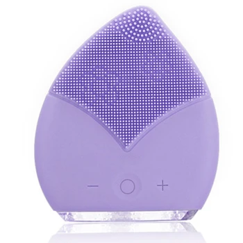 

Hot Purple Electric Silicone Facial Cleansing Brush Face Brush Cleanser Electric Waterproof Ultrasonic Massage Skin Deep Cleanin