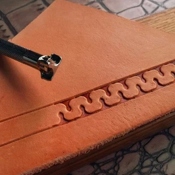

Advanced steel Geometric border pattern Hand-work unique design leather working tools carving punches stamp craft tools