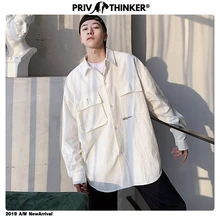 Privathinker Мужская Осенняя рубашка с длинными рукавами в стиле сафати Мужская Уличная Повседневная рубашка мужская Осенняя цветная Корейская одежда