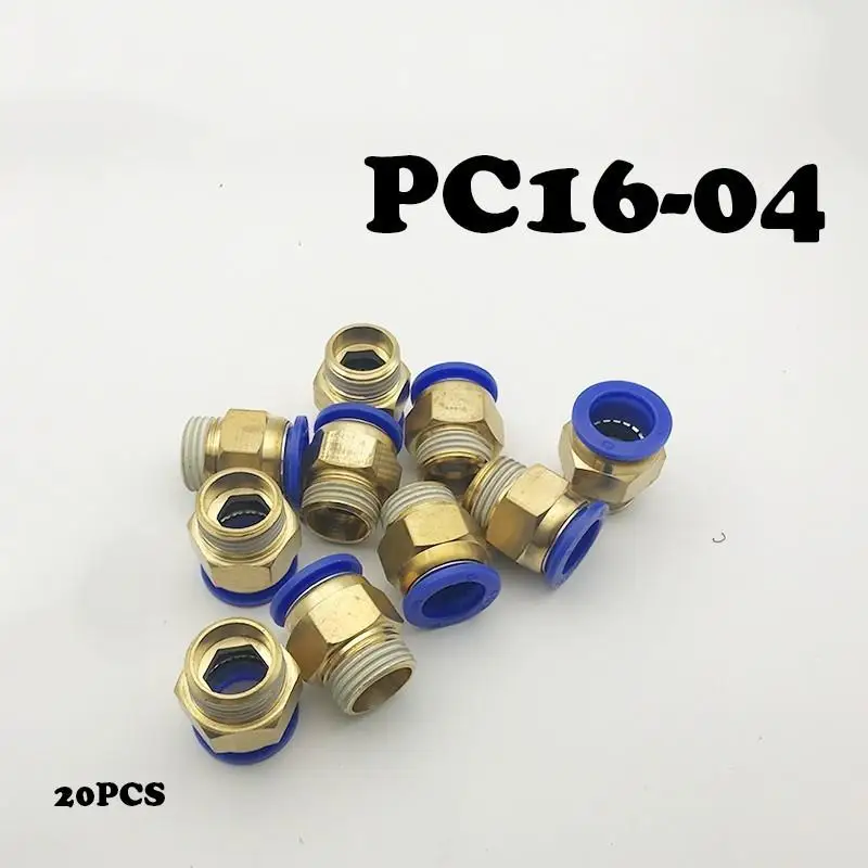 

20Pcs/lot PC16-04 14mm Thread Straight Pipe Fitting Tube connector Pneumatic