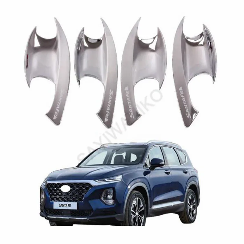 Крышка для дверных чашек из АБС хрома Аксессуары автомобилей Hyundai Santa Fe IX45 2019