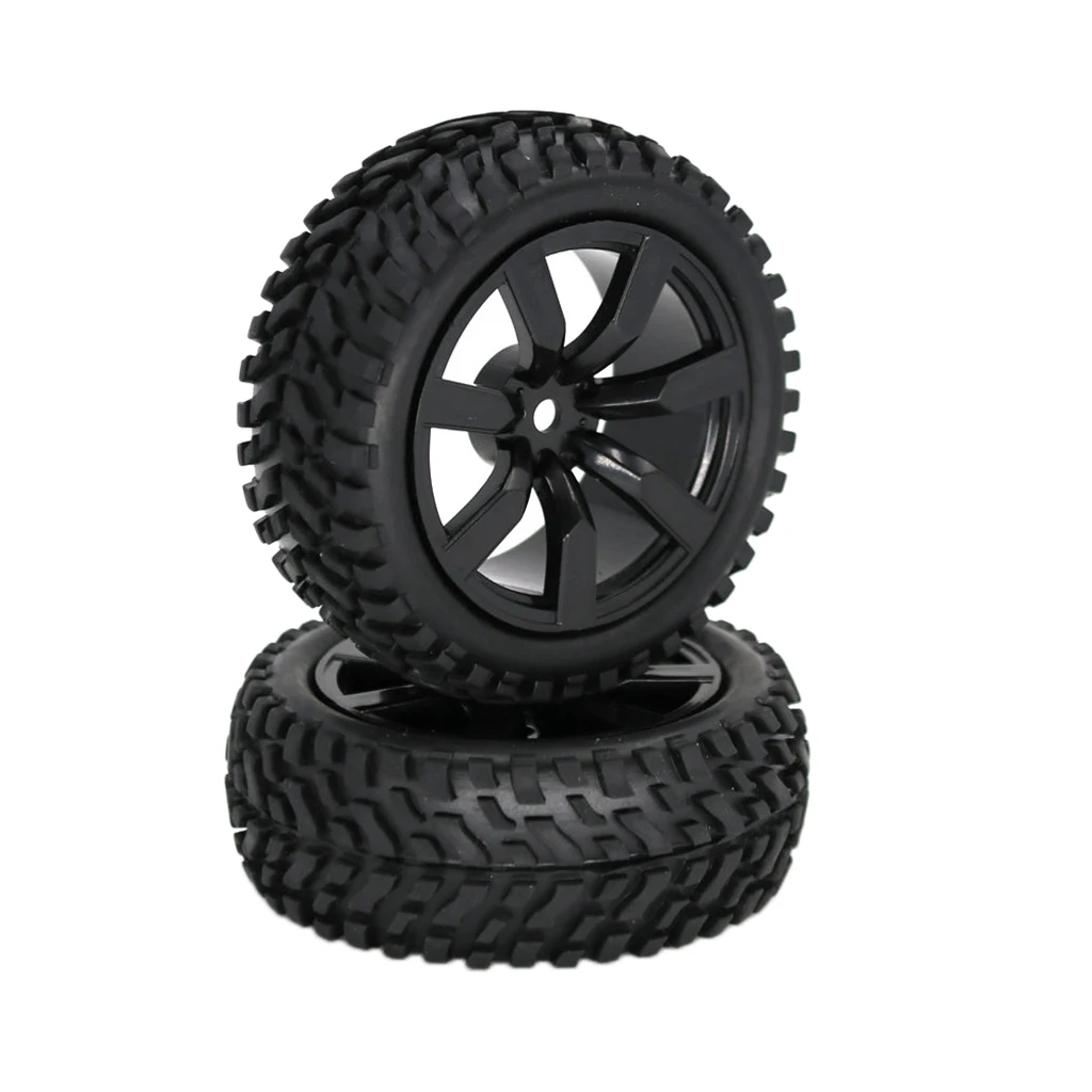 2x Tire Tyres Rubber For 1/16 RC Car Racing Truck Parts DIY Accessories
