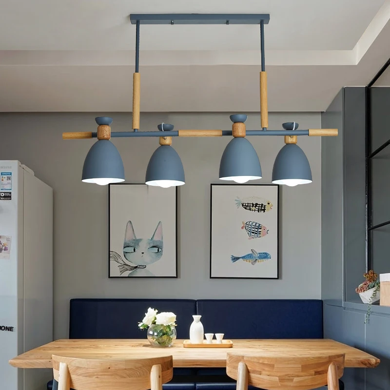 Nordic Art Long LED Pendant Lights Wooden Wrought Iron Modern Lamp For Living Room Bedroom Kitchen Dining Hanging Decoration | Лампы и