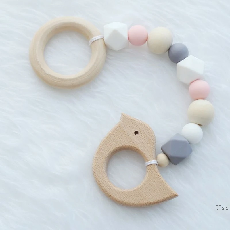 Детский DIY мультфильм пустышка Клип цепь деревянный Прорезыватель дети младенцы Подвеска по тематике «тренажерный зал»