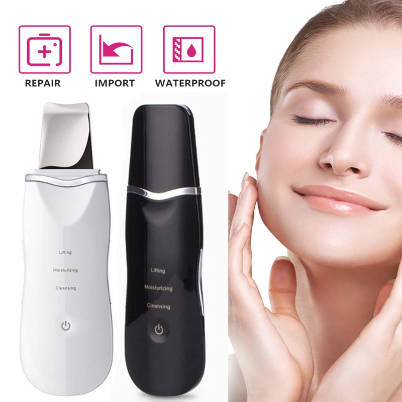 

Professional Ultrasonic Facial Skin Scrubber Ion Deep Face Cleaning Peeling Rechargeable Skin Care Device Beauty Instrument Hot