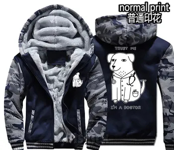 

New fashion Men women Warm Thick Coat Jacket winter i am dog doctor novelty glow in dark velvet Sweatshirt top Hoodie