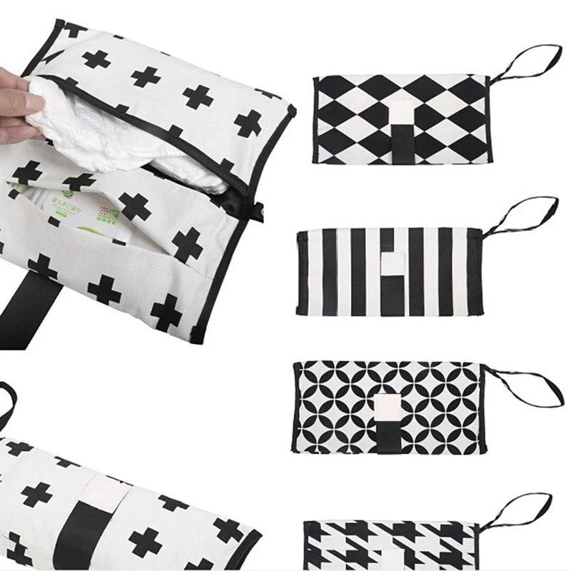 

Snailhouse Simple Portable Mom Multifunction Storage Bag Geometric Pattern Maternity Diaper Bags Baby Diaper Organizer Nappy Bag