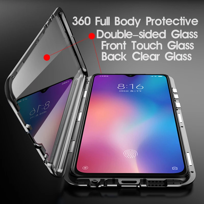 360 Metal Cover For Oppo Reno 10 5G Magnetic Case For Oppo Reno10 Coque  Shockproof Tempered Glass Cases For Oppo Reno 10 Funda