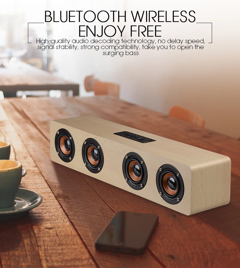 portable Alarm subwoofer Home theater wood column