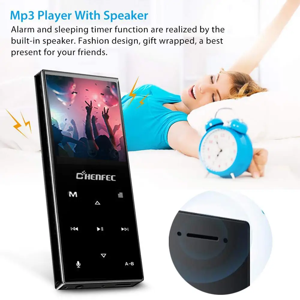 Mp3-плеер с Bluetooth, встроенный динамик, металлический музыкальный плеер без потерь с fm-радио, электронная книга для Walkman с поддержкой tf-карты до 128 ГБ