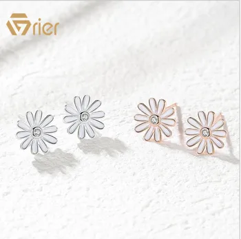 

Grier daisy earrings S925 sterling silver summer flower earrings for women temperament fashion ear jewelry
