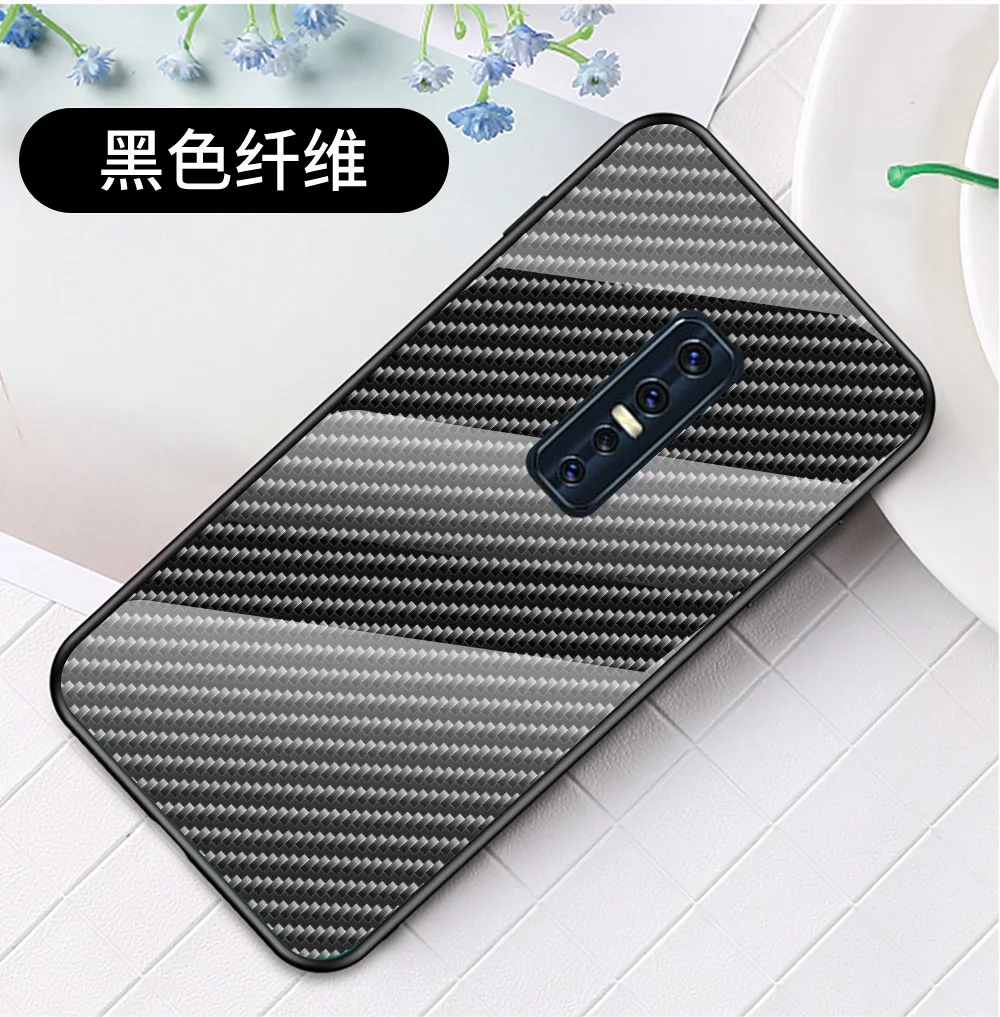 ДЛЯ vivo V17 pro Чехол, роскошная защитная задняя крышка из закаленного стекла для vivo v17 pro, мягкий ТПУ противоударный чехол