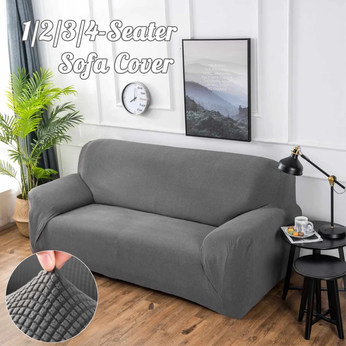Silver Grey Высокая Класс Крышка для мебели диван кресло современный Гостиная чехол для дивана из стрейчевого эластичного материала диване чехол из хлопка на возраст от 1/2/3/4 местный - Цвет: Silver Grey