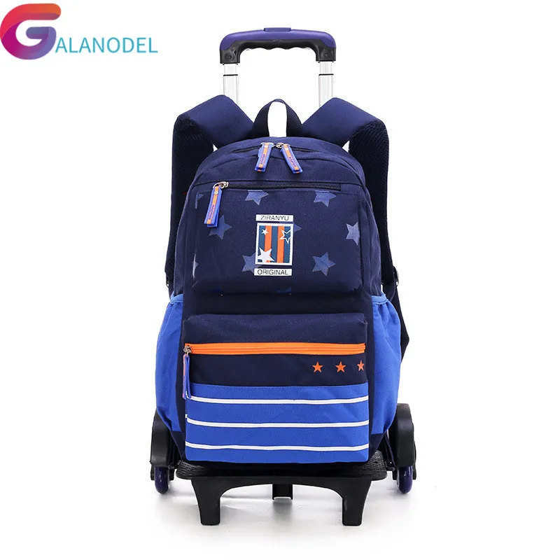 Waterproof Children Trolley School Bag 2/6 wheels Removable Backpack School bags Fashion Backpack Travel Bag Mochilas Escolares