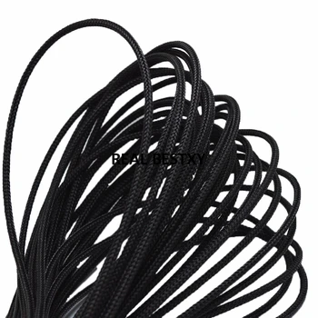

5m/lot approx: 3mm black braid stainless steel rope cords for jewelry making steel cords strands strips strings wholesale