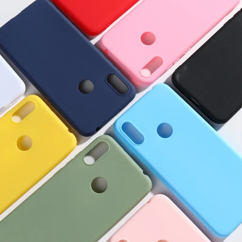 

For Huawei Honor 8A Case Candy Color Soft Simple Silicone Phone Case cover For Honor 8A honor8a back Cover Capa