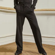 Брюки для латинских танцев черные свободные брюки для отдыха мужские Румба ча-ча Самба Танго Сальса Мужская одежда для выступлений DNV12048