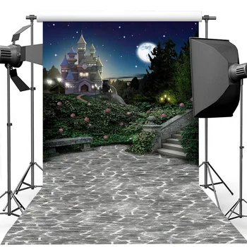

Full Moon Castle Background For Birthday Photography Background Wedding Bridal Shower Photographic Backdrops For Photo Studio