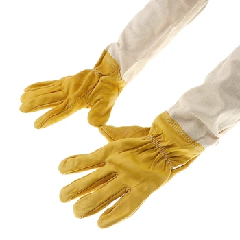 

Protective Gloves Sheepskin Anti-bee Apicultura Beekeeping Tools For Beekeeper Protective Glove Canvas Beekeeping Equipment 06