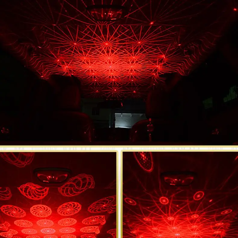 5 в 100 мВт USB декоративная лазерная лампа на крышу Звезда проектор светильник s динамический вращающийся звездное небо ночной Светильник эффект для украшения автомобиля