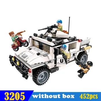 

3205 452pcs Education Building blocks Stacking Armored Hummer Vehicle Moto Weapon Brick Toys for children Christmas Gifts