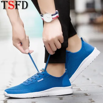 

Big Size 50 Sport Shoes Male Summer Sneakers Couple Shoes Sport Mesh Men's Running Shoe Low Top Sports Shoe Men Blue Footwear V7
