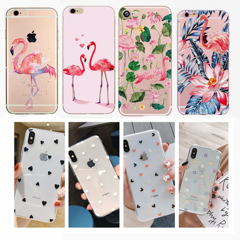 Мягкий силиконовый чехол с рисунком для iPhone 5S 5 6 6S 7 8 Plus прозрачный изображением