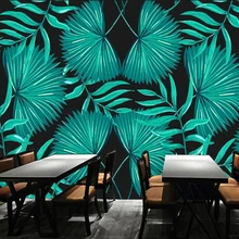 Пользовательские Настенные обои 3D тропические листья растений Гостиная Спальня украшение стены живопись