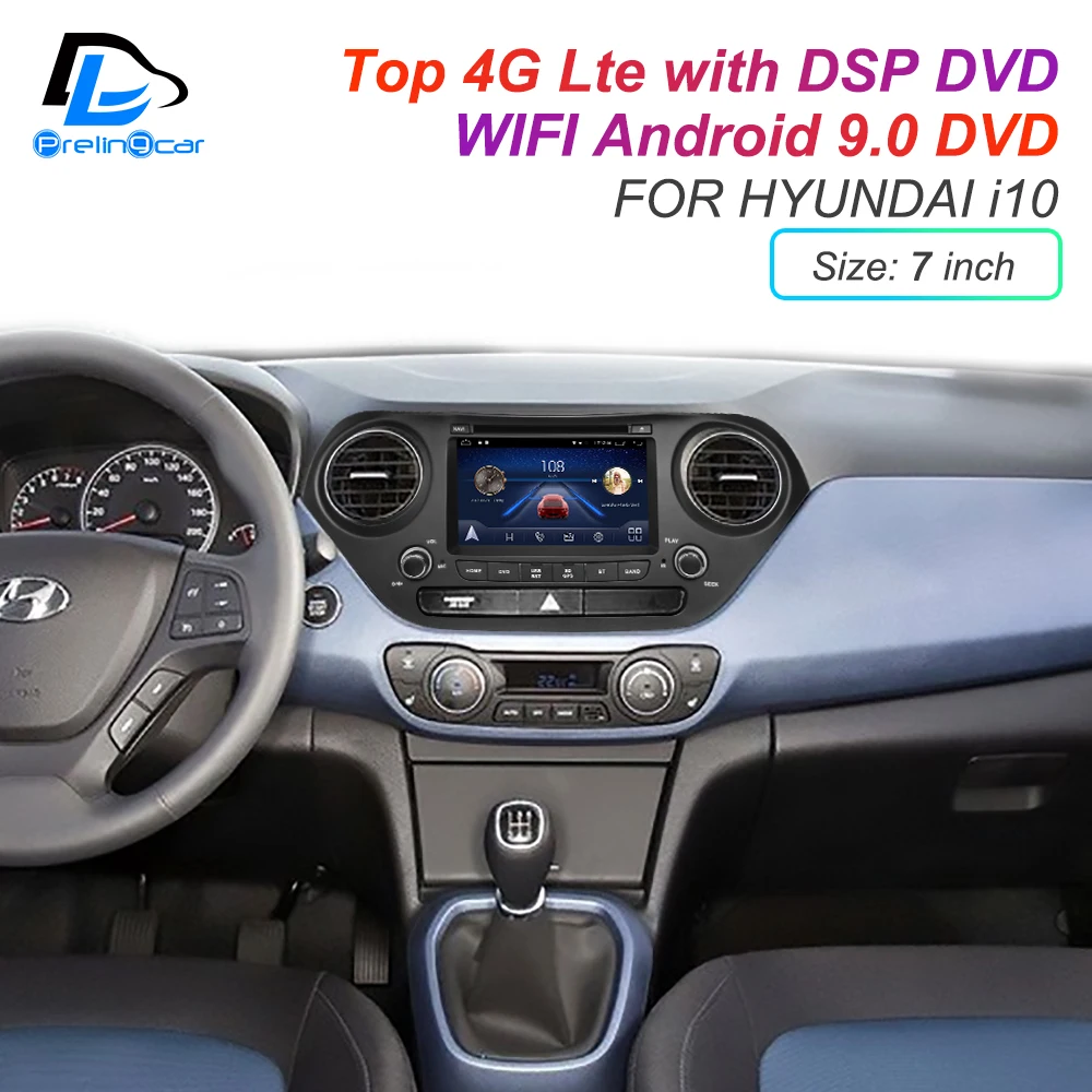 

Android 9.0 DSP subwoofer 4G Lte multimedia GPS DVD player For hyundai grand I10 car monitor radio stereo navigation system