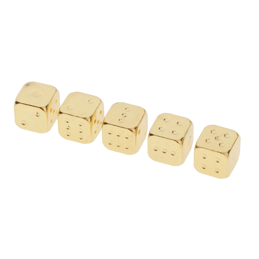 5Pcs 12mm Six Sided Dice D6 Zinc Alloy Multi Sided Dices Roleplaying DND RPG MTG Table Board Game Supplies Mahjong Accessories