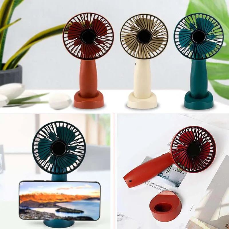 

Handheld Fan Mini Fan Electric Fan Portable Cute with Base Plastic for Net Cover Outdoor USB Travel 2 Stalls