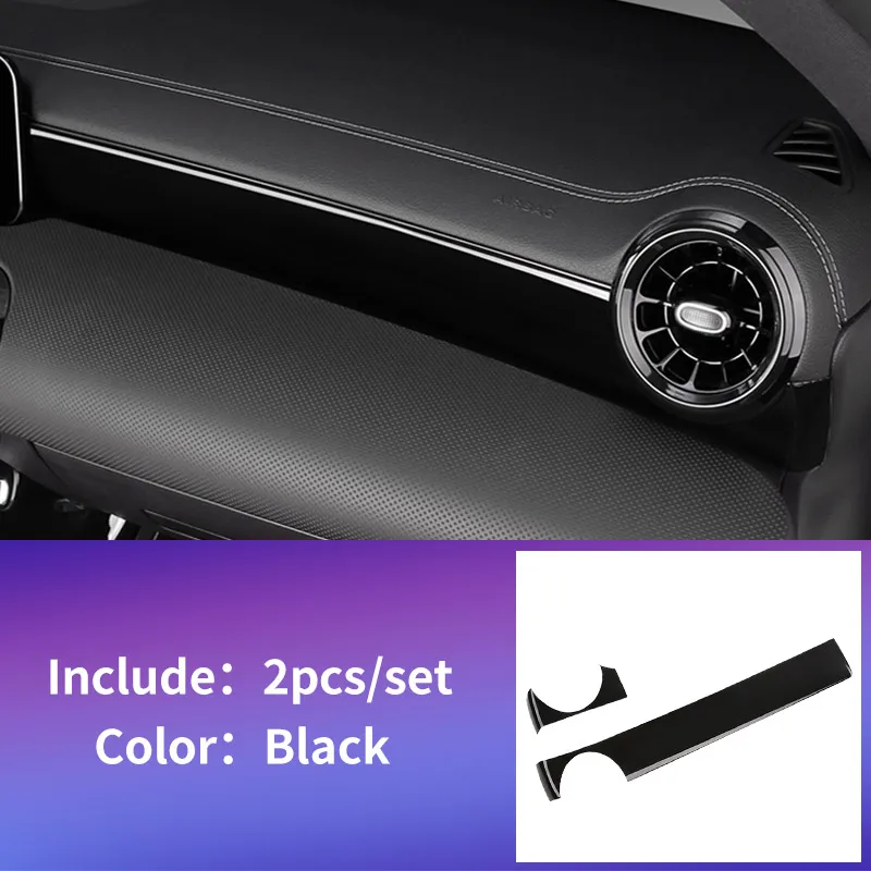 Для Mercedes w177 amg/classe a mercedes classe a w177 clase планки/a180 Mercedes a класс w177 аксессуары приборная панель отделка - Название цвета: gloss black 1pcs