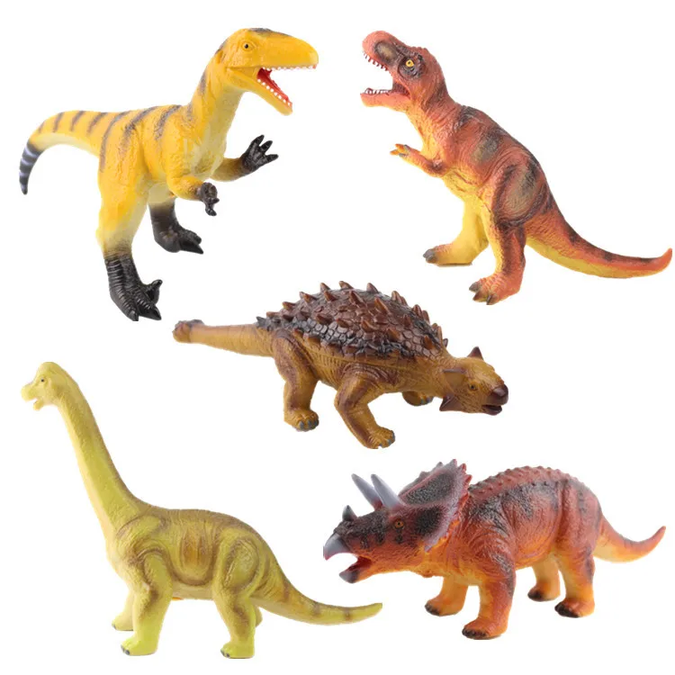 Стиль Мягкий Silcone звук делая модель динозавра игрушка Стегозавр Ankylosaurus T-Rex модель динозавра игрушка