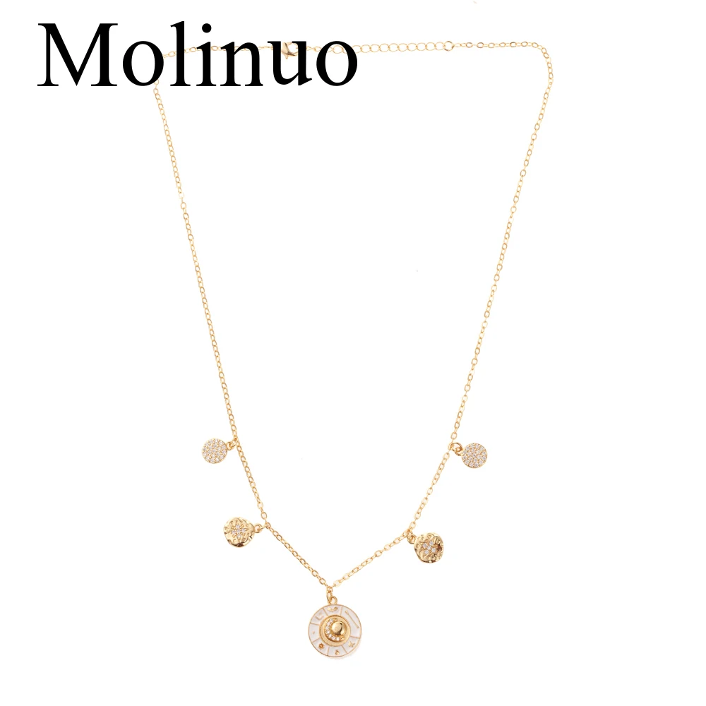 Molinuo devil's eye Золотое модное женское ожерелье-цепочка высокого качества Гламурная Женская
