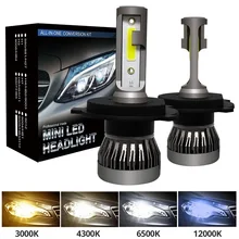

2Pcs mini H7 H4 LED Bulb Car Headlight H11 H1 H8 H3 H9 9005/HB3 9006/HB4 Hi-Lo Beam 72W 12000LM Auto Headlamp LEDs 6000K