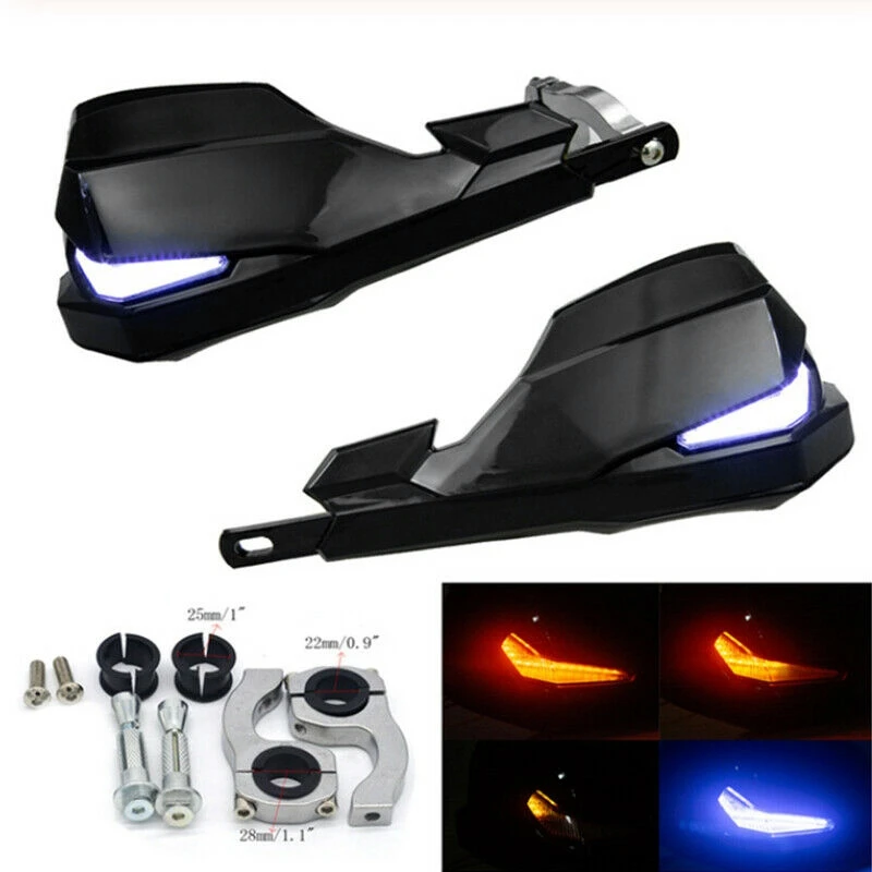 Universal Motorcycle Dirt Bike ATV 22 28mm Hand Guard Handguards LED Turn Signal Light Windshield Protector silicone license plate frame