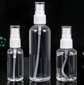 

Free shipping 30, 50, 100ml ml transparent spray bottle PET cosmetics, small pot, perfume, plastic small spray bottle.