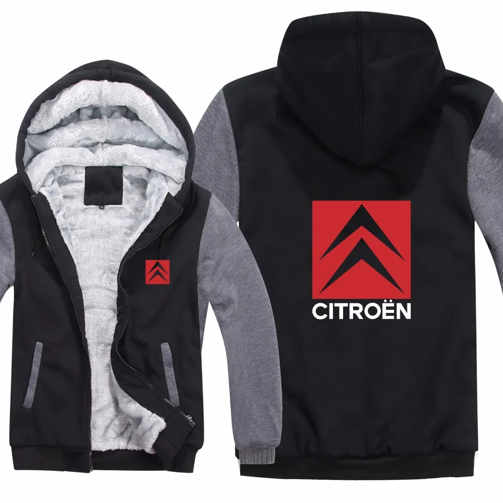 Citroen толстовки Мужская куртка На зиму; высокого качества Для мужчин Повседневное шерстяным Citroen свитера с логотипами с капюшоном