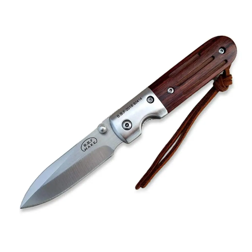 

Folding Knife | Pocket Knife | Survival knife | Hunting Knife Wood Handle 440C Steel 58HRC for Hiking Outdoor Camping knife